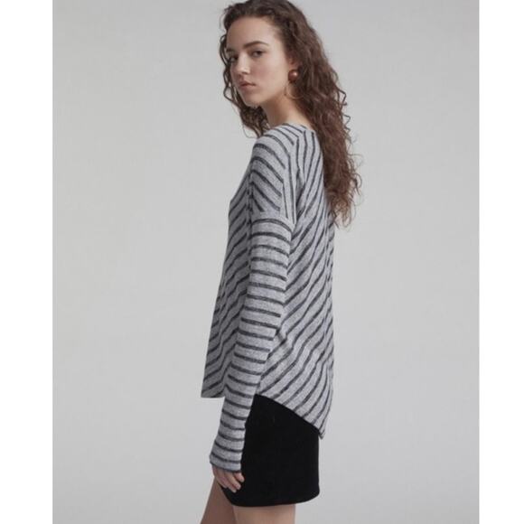 Rag & Bone Striped Hudson Vee Long Sleeve - Picture 8 of 9